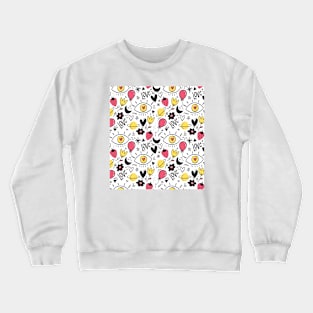 Kid Drawing Arrangement Art Deco Wallpaper Pattern Design Crewneck Sweatshirt